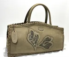 美品　イビザ　IBIZA ハンドバッグ　厚手革　　オリーブ系色　希少色