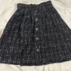 チェック柄ツイード風ひざ丈スカート