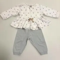 petit main さくらんぼ柄ベビーパジャマセット フリル付き 80cm