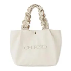 CELFORD セルフォード フリルラメ刺繍トートバッグ アイボリー Sのサムネイル
