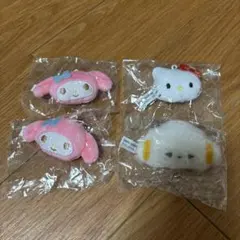 ガチャポン　マイメロディ・ハローキティ・ストラップ 4個セット