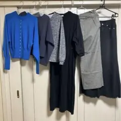 レディースまとめ売り① コーデ売り　秋冬　6点セット　ブルー　ブラック