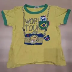 110【ミキハウス】HOT BISCUITS ワールドツアー Tシャツ 黄