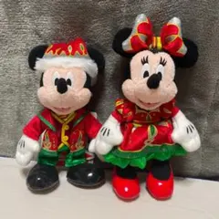 ミッキー・ミニー ぬいぐるみバッジ　2014クリスマス