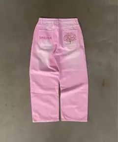 SAKURA 刺繍入り ピンク デニムパンツ drip swagのサムネイル
