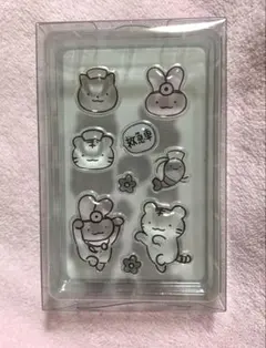 ホワイトタイガーとブラックタイガー ぷくちゅるシール　pukuchuru