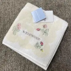 WEDGWOOD 花柄刺繍 タオルハンカチ