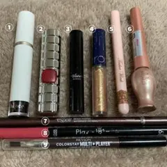 コスメまとめ売り、セット （リップ、グリッター、ペンシルライナーなど）
