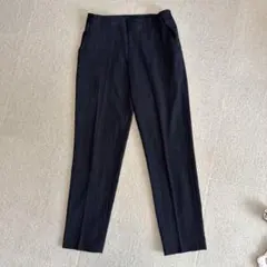 ユニクロ　スマートアンクルパンツ　ストライプ　ネイビー