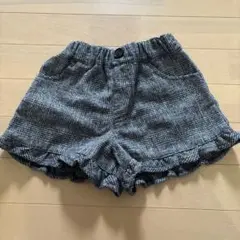 チェック柄フリル付きハーフパンツ