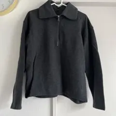 ユニクロ　UNIQLO ブラッシュドジャージープルオーバー　ダークグレー　L