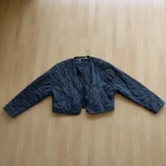 ZARA ダークブルー ショート丈キルティングジャケット M