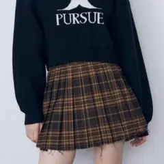 EMODA カットオフ プリーツ ミニスカート y2k チェック