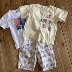 ホワイト＆イエローTシャツセット 110㎝