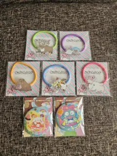 おぱんちゅうさぎアクリルヘアゴム 全5種＆サンリオ 缶ミラー2個