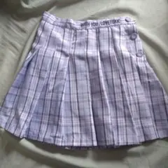 LOVETOXIC ラベンダー チェック プリーツスカート