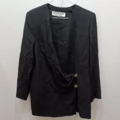 sh4037 HANAE MORI ノーカラージャケット ブラック 40のサムネイル