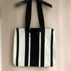 ZARA ファブリック トートバッグ ストライプ ショルダー　2wayのサムネイル