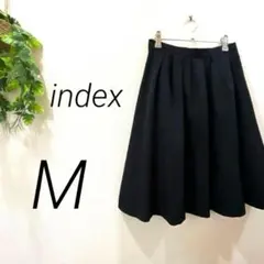 index インデックス　フレアスカート　ブラック　シンプル　膝丈　無地のサムネイル