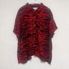 レア 古着 Jenk Drakler 【XL】トラ柄 シャツ 赤黒 ユニセックス