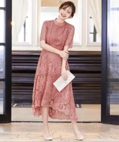 定価16,000円/結婚式お呼ばれドレス/パーティードレス/レース素材