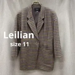 N872＊ レリアン レディース ウール ジャケット サイズ11 ブラウン系