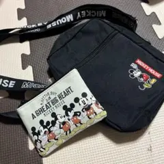 ミッキーマウス ブラックショルダーバッグ