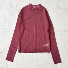 SLYスライ メッシュハイネックTシャツ 長袖カットソー 透け感 トップス