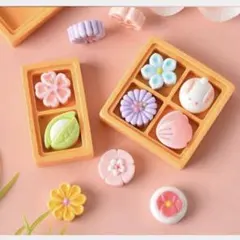 和菓子ミニチュアセット　ハンドメイドパーツ　デコパーツ