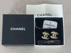 CHANEL ココマーク オーバル イヤリング ゴールド ホワイト 未使用