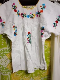 ヴィンテージ&古着＊メキシカン刺繍シャツ・メキシコ製＊jantiqueのサムネイル
