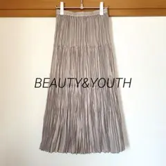 【極美品】BEAUTY&YOUTH ランダムプリーツティアードロングスカートMのサムネイル