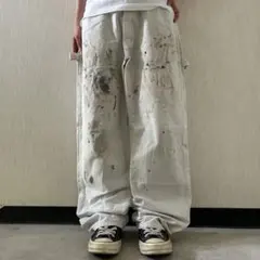 Dickes×SHRWIN WILLIAMS ホワイト ワイド ペインターパンツ