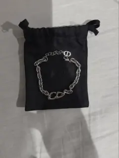 Dior シルバーブレスレット ポーチ付き