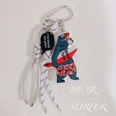 再販じゃらじゃらキーホルダー サーファーくま刺繍バッグチャーム サーフィン