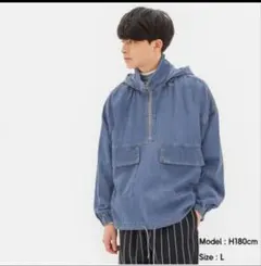 GU デニムアノラックジャケット Lサイズ ブルー