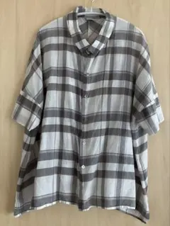 NOUVELLES DU PARADIS チェック 半袖 シャツ ブラウス 38