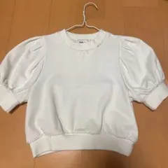 Bibiy. パフスリーブ 半袖 スウェット ホワイト