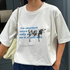 CIAOPANIC TYPY　牛グラフィック Tシャツ　半袖　白