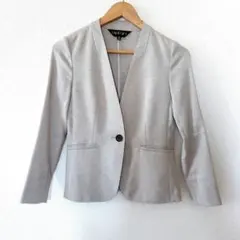 【極美品】【洗える】INDIVI　インディビィ　ジャケット　春服　 ノーカラー