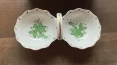 HEREND 青い花柄の陶器製菓器 - メルカリ