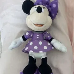ミニーマウス ぬいぐるみ 紫色 水玉 ミニー ミニーちゃん ミニーの日 パープル