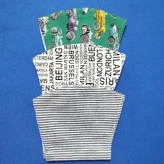 S(小さめ)　小学生低学年～布マスク3枚組　・　クラシックカー