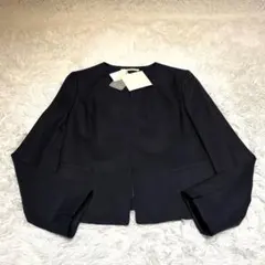 新品✨】LES MUES ZIGNONE ノーカラージャケット 9号 ネイビー