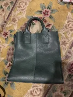 深綠2way包 縱長 可放文件 斜背長度可調 厚實人造皮革