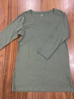 UNIQLO SUPIMA 長袖Tシャツ L オリーブグリーン