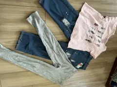 Barbie プリントTシャツ & グレー レギンス セット