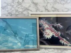 海中生物アート作品！2枚セット！