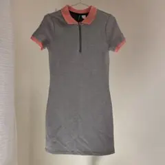 【タグ付き新品】h&m ポロワンピース チェッカー ピンク 36サイズ