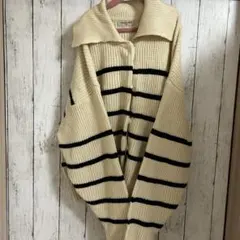 Samansa Mos2 ボーダーカーディガン